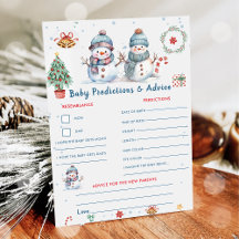 Weihnachts-Baby-Vorhersagen & Advice-Game-Karte