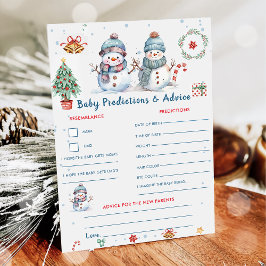 Weihnachts-Baby-Vorhersagen & Advice-Game-Karte Einladung