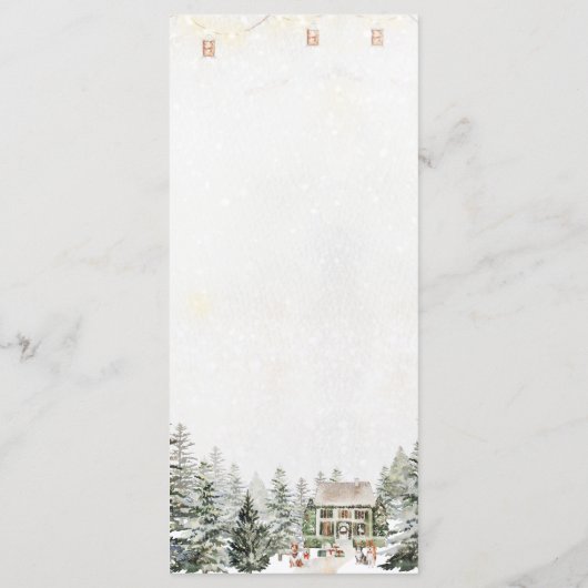 Weihnachts-Babydusche im Flachmenü Menükarte (Rückseite)