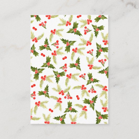 Weihnachts-Babydusche-Windel-Gewinnkarte Begleitkarte (Rückseite)