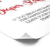 Weihnachts-Babydusche Windeln Raffle-Zeichen Fotodruck (Ecke)