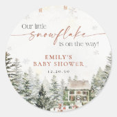 Weihnachts-Babyduschkleber Runder Aufkleber (Vorderseite)