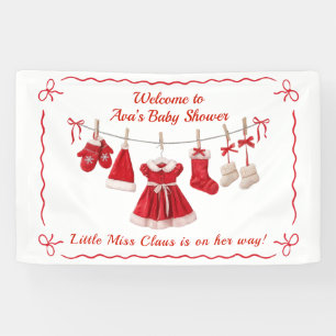 Weihnachts-Babyparty Weihnachtsmann-Kleidung Rot Banner