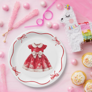 Weihnachts-Babyparty   Weihnachtsmann-Kleidung Rot Pappteller