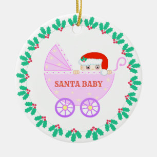 Weihnachts-Babysportwagen Keramik Ornament