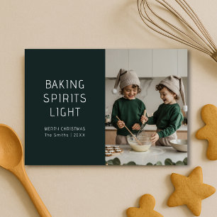 Weihnachts Backbriefe Licht Moderne Grün Feiertagskarte