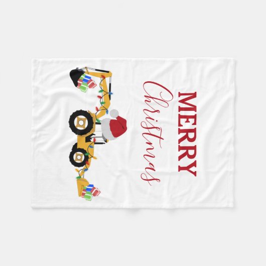 Weihnachts-Backhofsbauwagen Fleecedecke (Vorderseite (Horizontal))