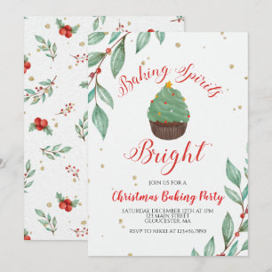 Weihnachts-Backparty-Cupcake Einladung