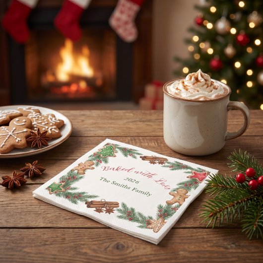 Weihnachts-Backparty Holiday Cookie Exchange Serviette