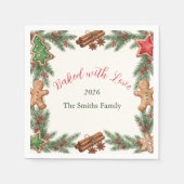 Weihnachts-Backparty Holiday Cookie Exchange Serviette (Vorderseite)