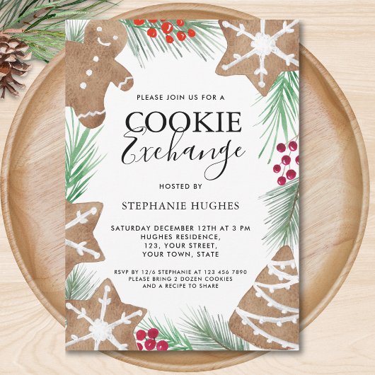 Weihnachts-Backparty zum Cookie-Tausch Einladung