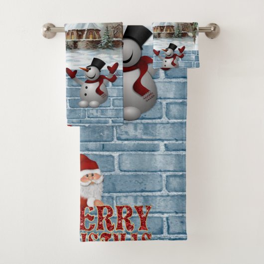 Weihnachts-Badetuch-Sets, Frohe Weihnachten Badhandtuch Set (Insitu)