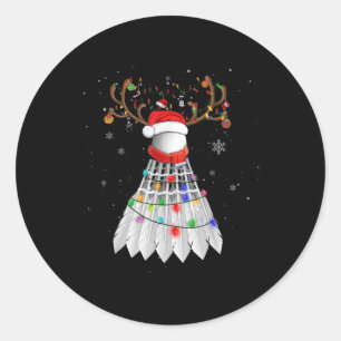 Weihnachts Badminton Ball Weihnachtsmannmütze Nied Runder Aufkleber