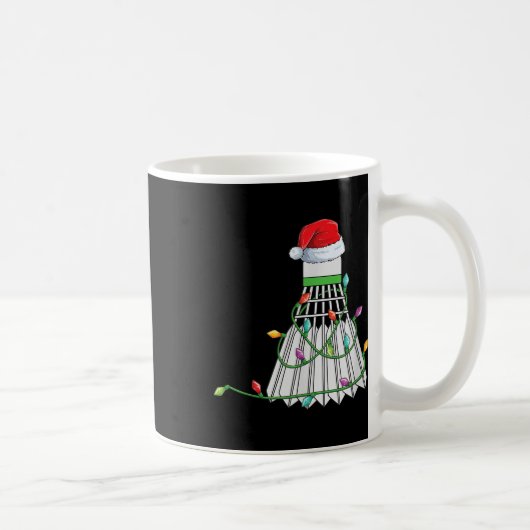 Weihnachts-Badminton-Geschenk-Weihnachtsmannmütze Kaffeetasse (Rechts)