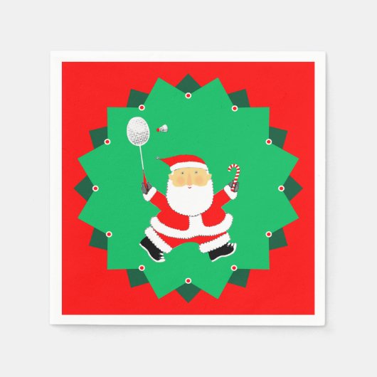 Weihnachts-Badminton Serviette (Vorderseite)