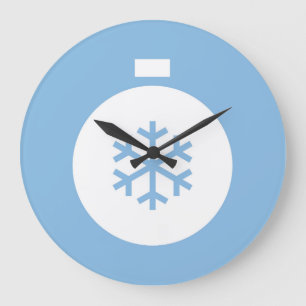 Weihnachts-Ball Blue Large Clock Große Wanduhr