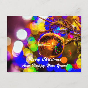 Weihnachts-Ball farbenfroher Hintergrund Feiertagspostkarte