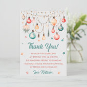 Weihnachts-Ball Geburtstagsparty Danke Karte (Stehend Vorderseite)