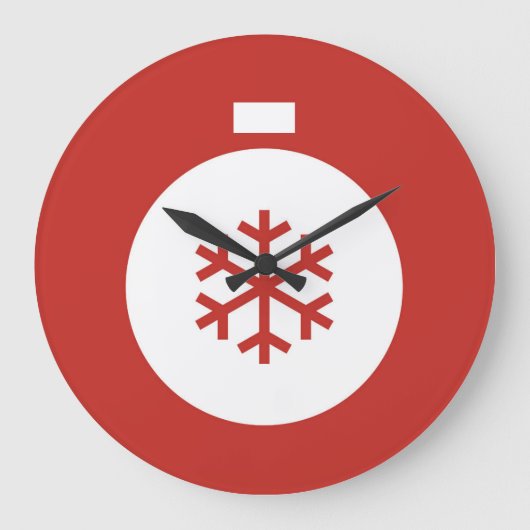 Weihnachts-Ball Red Large Clock Große Wanduhr (Vorderseite)