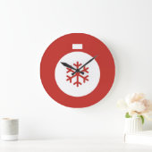 Weihnachts-Ball Red Large Clock Große Wanduhr (Zuhause)