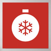 Weihnachts-Ball Rotes Poster (Vorne)