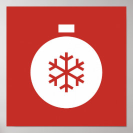 Weihnachts-Ball Rotes Poster