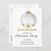 Weihnachts-Ball-Star-Party Save the Date Ankündigungspostkarte (Vorne/Hinten)