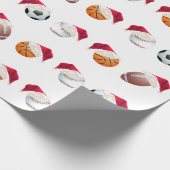 Weihnachts-Baller Sport Funny Santa Holiday Wrappi Geschenkpapier (Ecke)