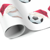 Weihnachts-Baller Sport Funny Santa Holiday Wrappi Geschenkpapier (Rolleneckpunkt)