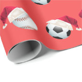 Weihnachts-Baller Sport Funny Santa Holiday Wrappi Geschenkpapier (Rolleneckpunkt)