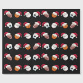 Weihnachts-Baller Sport Funny Santa Holiday Wrappi Geschenkpapier (Flach)