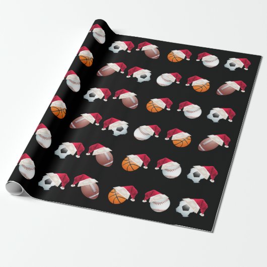 Weihnachts-Baller Sport Funny Santa Holiday Wrappi Geschenkpapier (Ungerollt)