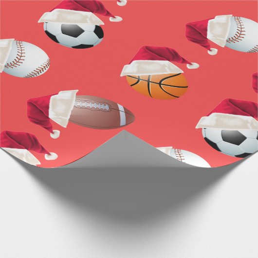 Weihnachts-Baller-Sport Funny Weihnachtsfest Geschenkpapier (Ecke)