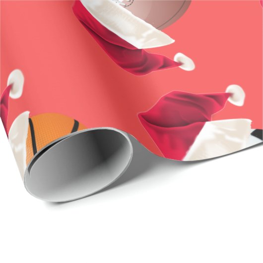 Weihnachts-Baller-Sport Funny Weihnachtsfest Geschenkpapier (Rolleneckpunkt)