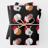 Weihnachts-Baller-Sport Funny Weihnachtsfest Geschenkpapier Set (Beispiel)