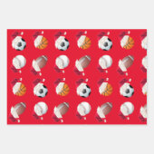 Weihnachts-Baller-Sport Funny Weihnachtsfest Set Geschenkpapier Set (Vorderseite 3)
