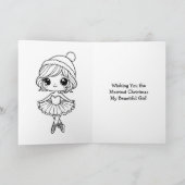 Weihnachts Ballerina Farbenspiel Girl Karte (Innenseite)