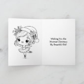 Weihnachts Ballerina Farbenspiel Girl Karte (Innenseite)