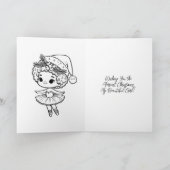 Weihnachts Ballerina Farbenspiel Girl Karte (Innenseite)