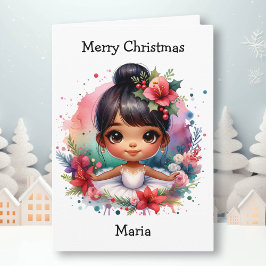 Weihnachts Ballerina Farbenspiel Girl Karte