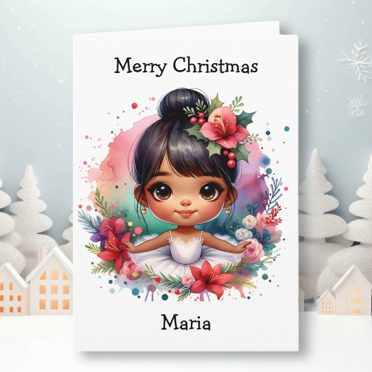 Weihnachts Ballerina Farbenspiel Girl Karte