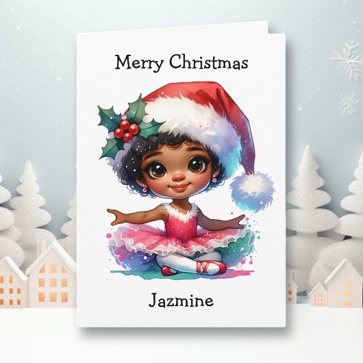 Weihnachts Ballerina Farbenspiel Girl Karte