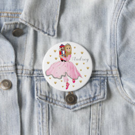 Weihnachts Ballerina Nutcracker Runde Button