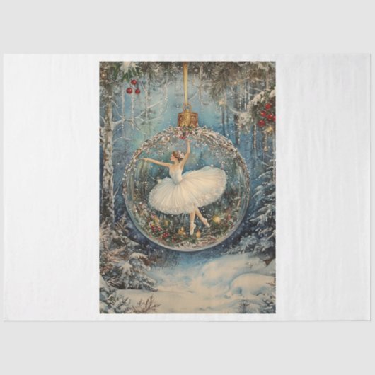 Weihnachts Ballerina Ornament Seidenpapier (Vorderseite)