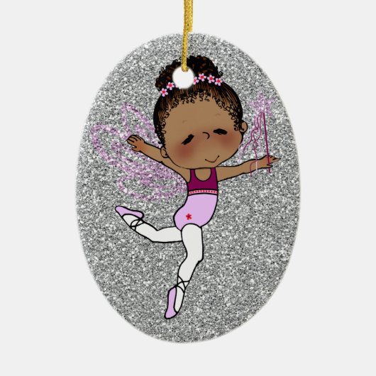 Weihnachts Ballerina Ornament Silver Pink (Vorne)