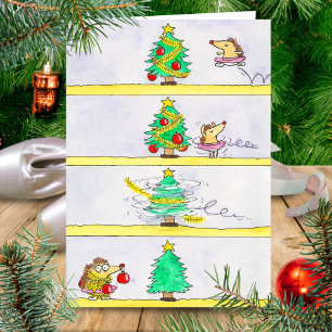 Weihnachts-Ballett-Comic-Gruß  Karte