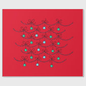 Weihnachts-Balls Light String Muster auf Red Geschenkpapier (Flach)