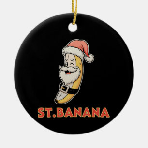 Weihnachts-Banane Weihnachtsmann Lustige Weihnacht Keramik Ornament