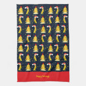 Weihnachts-Bananen-Muster Geschirrtuch (Vertikal)