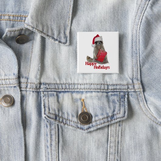 Weihnachts Bandit Raccoon mit Gegenwart Button (Beispiel)